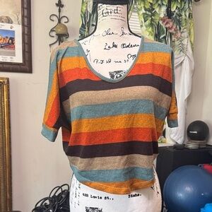 DNA Couture Multicolor Striped fall Crop Top size small